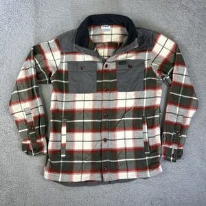 Columbia Flannel Shacket Mens Small Green Orange Tartan Cabincore Campcore Work